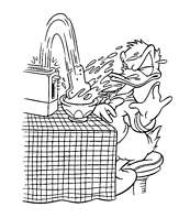 coloriage donald au petit dejeuner